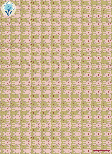 Geschenkpapier Fischmosaik, braun/rosa