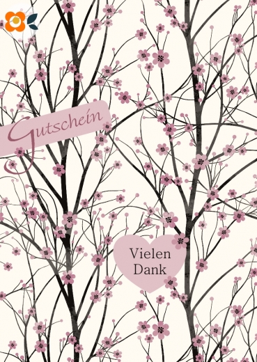 Geschenkgutschein (25 EUR), Kirschblüte, Vielen Dank