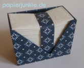 Geschenkpapier Stern-Blumen-Mosaik, blau