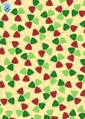 Geschenkpapier Retro-Dreiecke, grün/rot