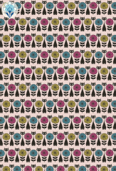 Geschenkpapier Blumenkatzen